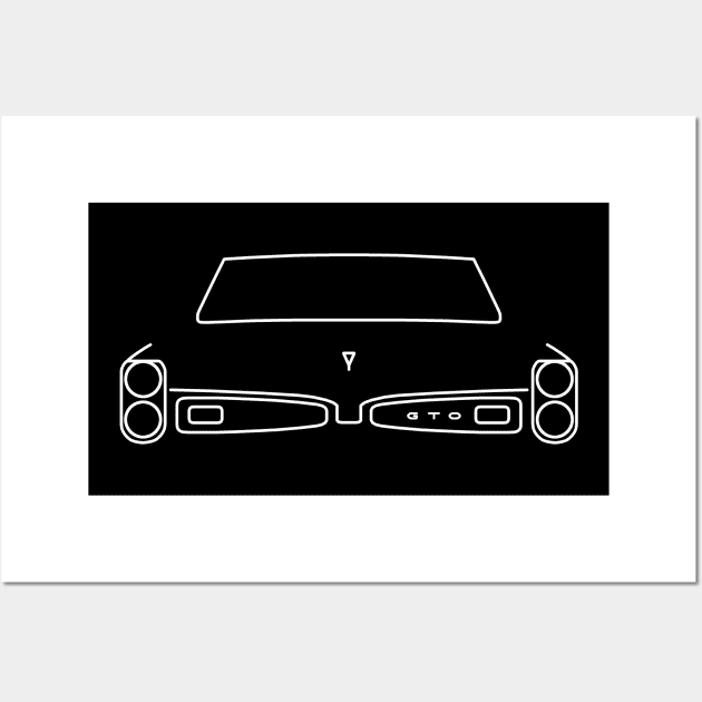 Pontiac GTO outline graphic (white) Wall Art by soitwouldseem